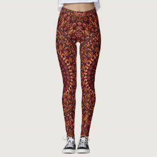 Blumiges braunes Mandala-Design-48566 Leggings