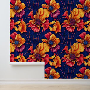 Blumiges byzantinisches Landhaus-Blumenwandbild Tapete