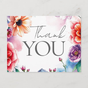 Blumiges Danke Elegant Modern Schlicht Modern Feiertagspostkarte