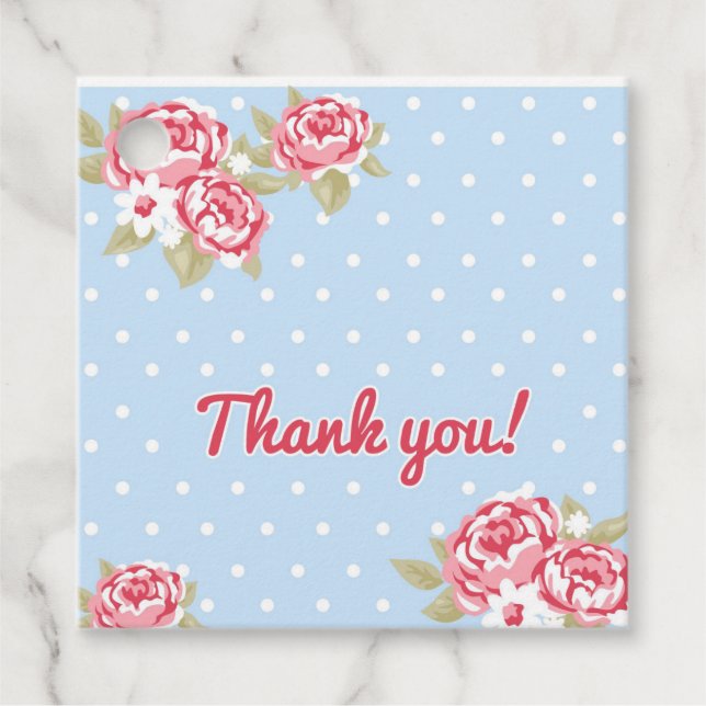 Blumiges Danke Geschenkanhänger (Vorderseite)