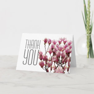 Blumiges Dankeschön Magnolie Elegant Modern Schlic Dankeskarte