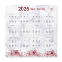 Blumiges Design mit individuellem Logo für 2026 in
