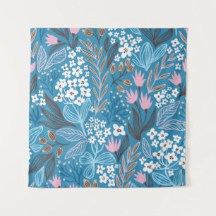 Blumiges Ditzy: Vintage Frühlingsdesign. Wandteppich