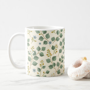 Blumiges Eukalyptus-Nahtlosmuster Kaffeetasse