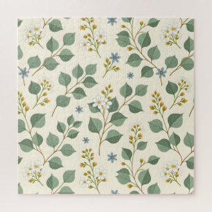 Blumiges Eukalyptus-Nahtlosmuster Puzzle
