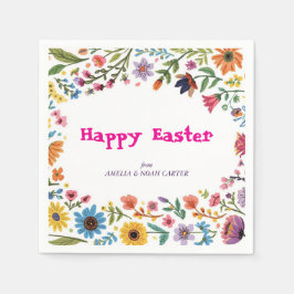 Blumiges farbenfrohes Oster-BRUNCH & -SUCHE Serviette