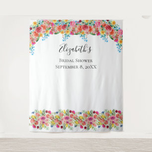Blumiges Fotohintergrund Braut Hochzeitsdusche Wandteppich