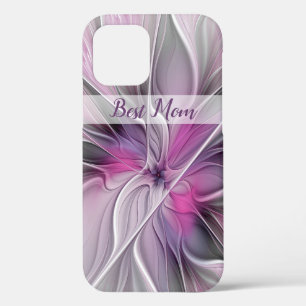 Blumiges Fraktal Abstrakte Blume Rosa Grau Beste M Case-Mate iPhone Hülle