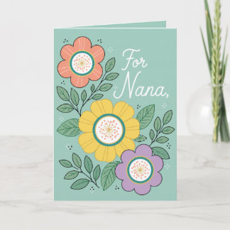 Blumiges „Für Oma“ Süßes Blumendesign für Großmutt Karte