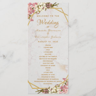 Blumiges geometrisches Marmor Gold und Orchideen H Programm