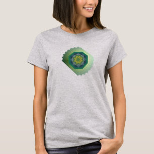Blumiges geriffeltes Randdesign T-Shirt