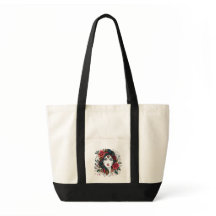 Blumiges Gesicht - Elegante Boho-Tasche