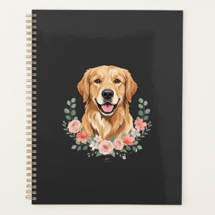 Blumiges Golden Retriever-Hund-Porträt Sublimation Planer