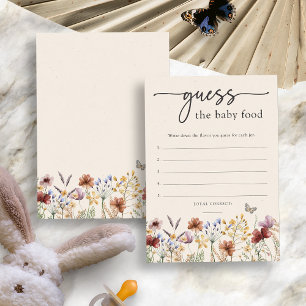 Blumiges Guess-The-Babyfood-Kärtchen Einladung