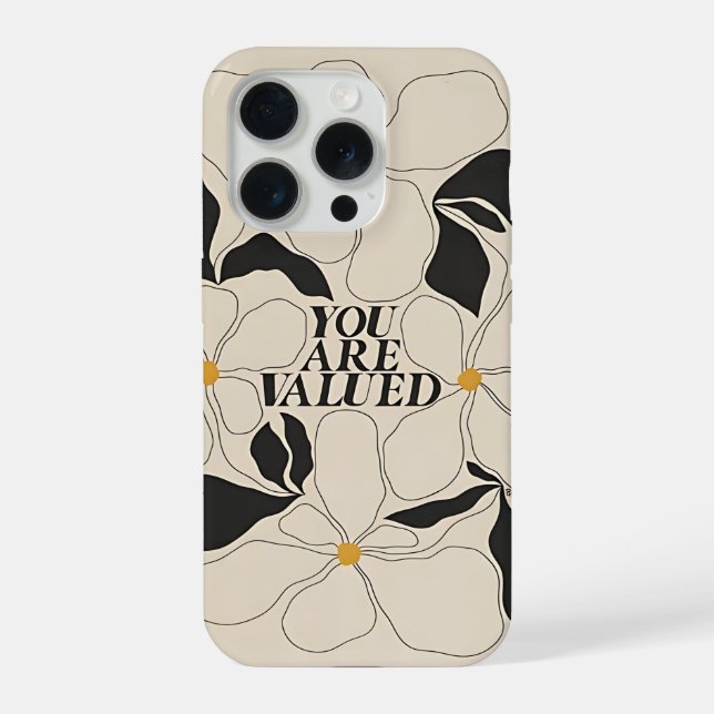 Blumiges Handyhülle – Minimal Selbstliebe iPhone Hülle (Rückseite)