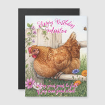 Blumiges Happy Chicken Brownie Landhaus Geburtstag