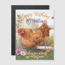 Blumiges Happy Chicken Brownie Landhaus Geburtstag