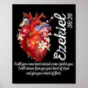 Blumiges Herz Ezechiel 36_26 Herz Aus Fleisch Chri Poster