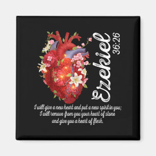 Blumiges Herz Hesekiel 36_26 Herz aus Fleisch Chri Magnet