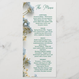 Blumiges Hochzeitsmenü, Minimalistisches Menü, Ele Menükarte