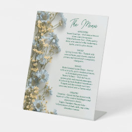 Blumiges Hochzeitsmenü, minimalistisches Menü, ele Sockelschild