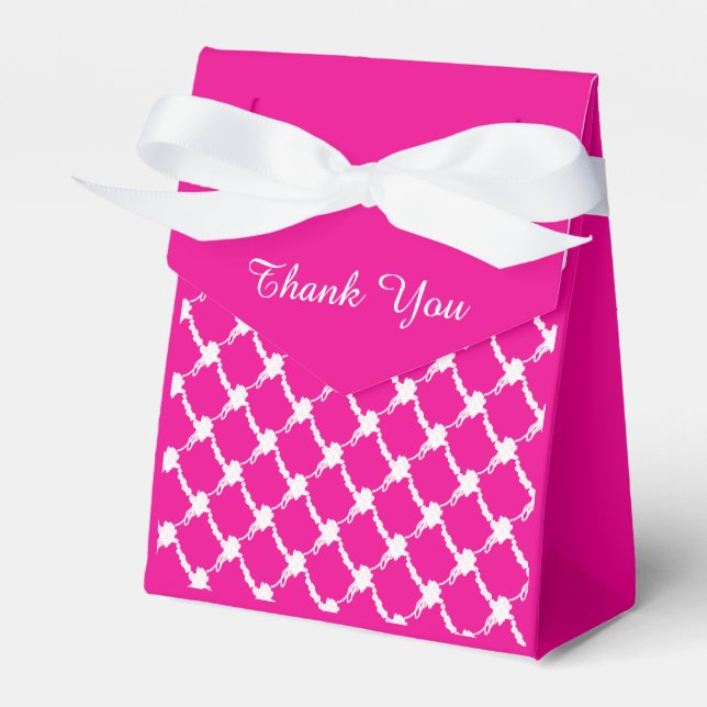 Blumiges Hot Pink Design Geschenkschachtel (Vorderseite)