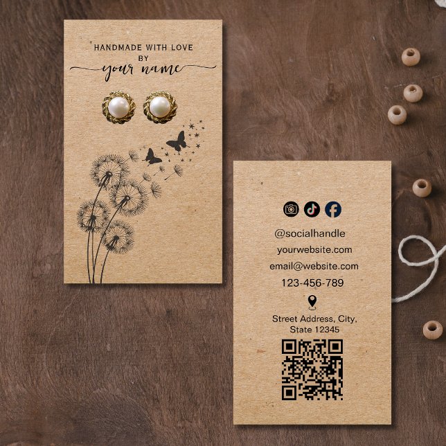 Blumiges Kraft Handmade mit Liebe Display-Karte (Von Creator hochgeladen)