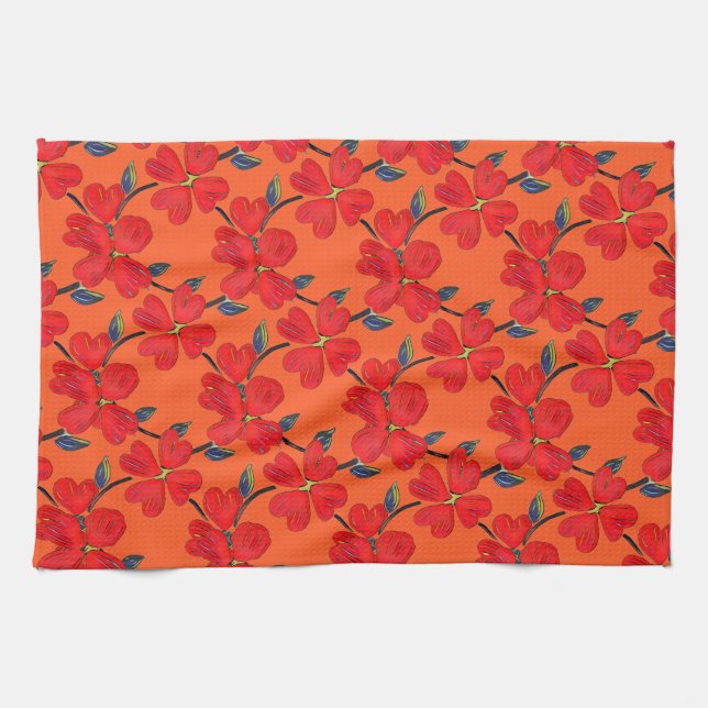 Blumiges Küchentuch (Horizontal)