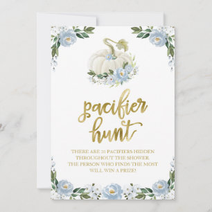 Blumiges Kürbis Herbst Jungen Schnuller Jagd Spiel Einladung