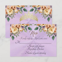 Blumiges Lavendel-Quinceanera-RSVP