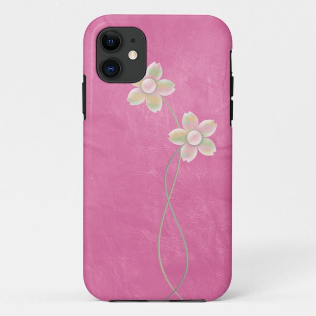 Blumiges Leder Case-Mate iPhone Hülle (Rückseite)