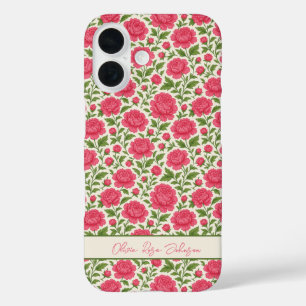 Blumiges Mädchenhaftes Ästhetik Üppige Rosa Pfings iPhone 16 Hülle