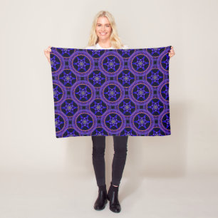 Blumiges modernes Boho-elegantes abstraktes Muster Fleecedecke