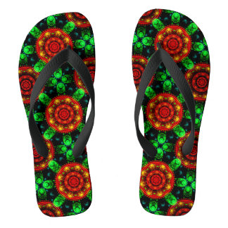 Blumiges modernes Boho-elegantes abstraktes Muster Flip Flops