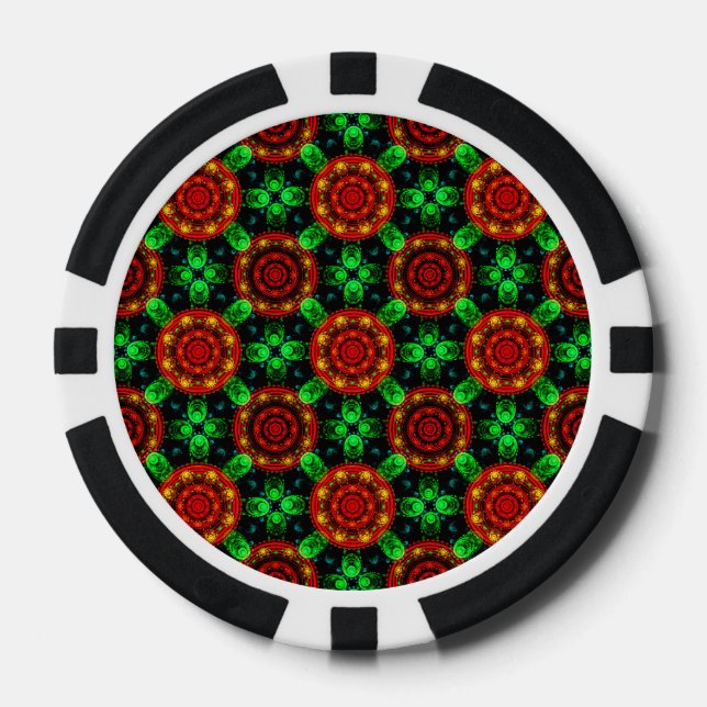 Blumiges modernes Boho-elegantes abstraktes Muster Pokerchips (Vorderseite)