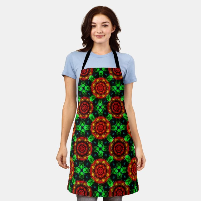 Blumiges modernes Boho-elegantes abstraktes Muster Schürze (Getragen)