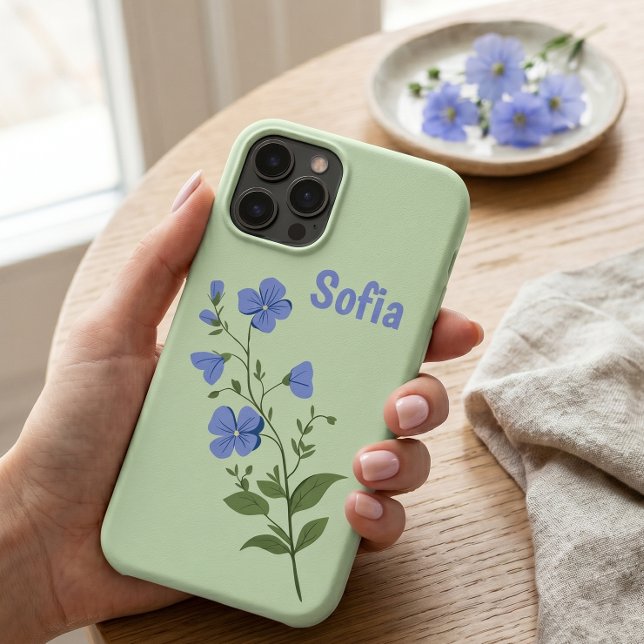 Blumiges modernes Gänseblümchen blau Mädchen elega Case-Mate iPhone Hülle (Von Creator hochgeladen)