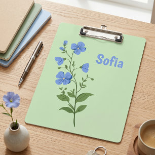 Blumiges modernes Gänseblümchen blau Mädchen elega Klemmbrett