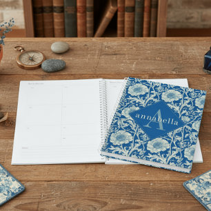 Blumiges Monogramm William Morris Elegantes Monogr Planer