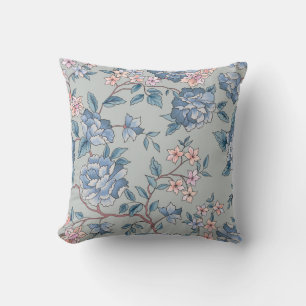 Blumiges nahtloses Muster, ornamentaler Gartenhint Kissen