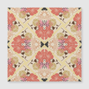 Blumiges nahtloses Vintage-Musterdesign. Magnetkarte