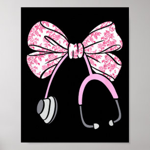 Blumiges Nk Coquette-Schleife Rn Krankenschwester  Poster
