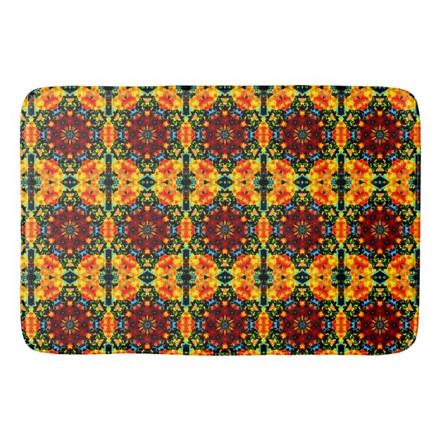 Blumiges Orange Badematte (Vorderseite)