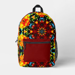 Blumiges Orange Bedruckter Rucksack