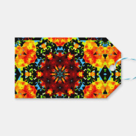 Blumiges Orange Geschenkanhänger