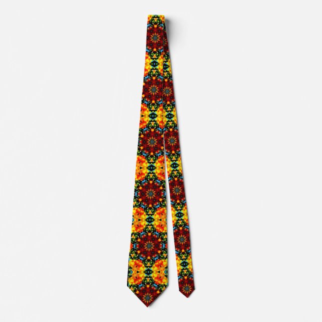Blumiges Orange Krawatte (Vorderseite)