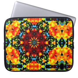 Blumiges Orange Laptopschutzhülle
