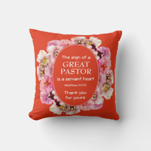Blumiges Orange Pastor Würdigung  Kissen