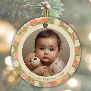 Blumiges personalisiertes Weihnachtsornament für B