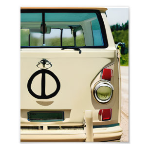 Blumiges Retro-Hippie-Van-Vintage-Kunstwerk Fotodruck